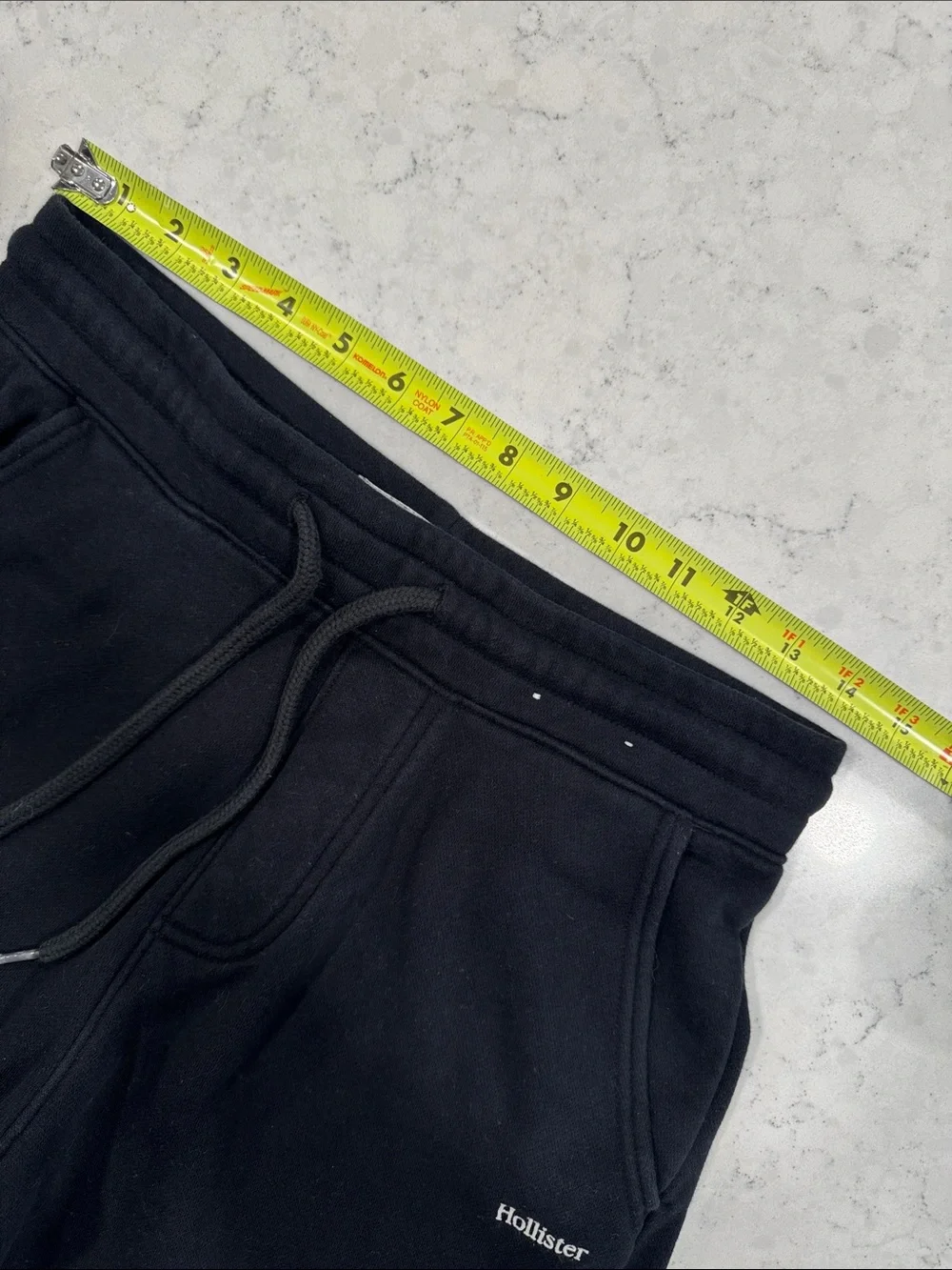 Hollister Men's XS Black Drawstring Open Wide Leg Sweatpants Pockets Baggy Logo
